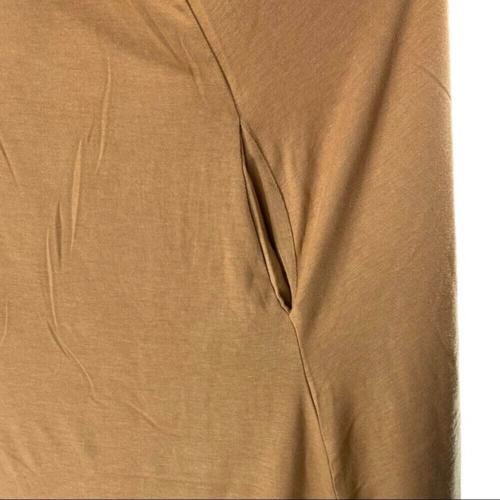 Zenana Premium Camel Brown V-Neck Short Sleeve Jersey T-Shirt Midi Dress 2X NEW - Picture 6 of 9